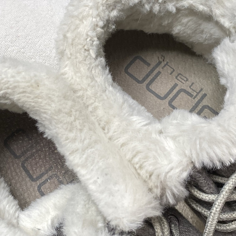 Hey Dude Wool Britt Shoes Womens 6 37 Gray Fuzzy Cozy Winter‎ Comfortable Casual - Picture 7 of 13